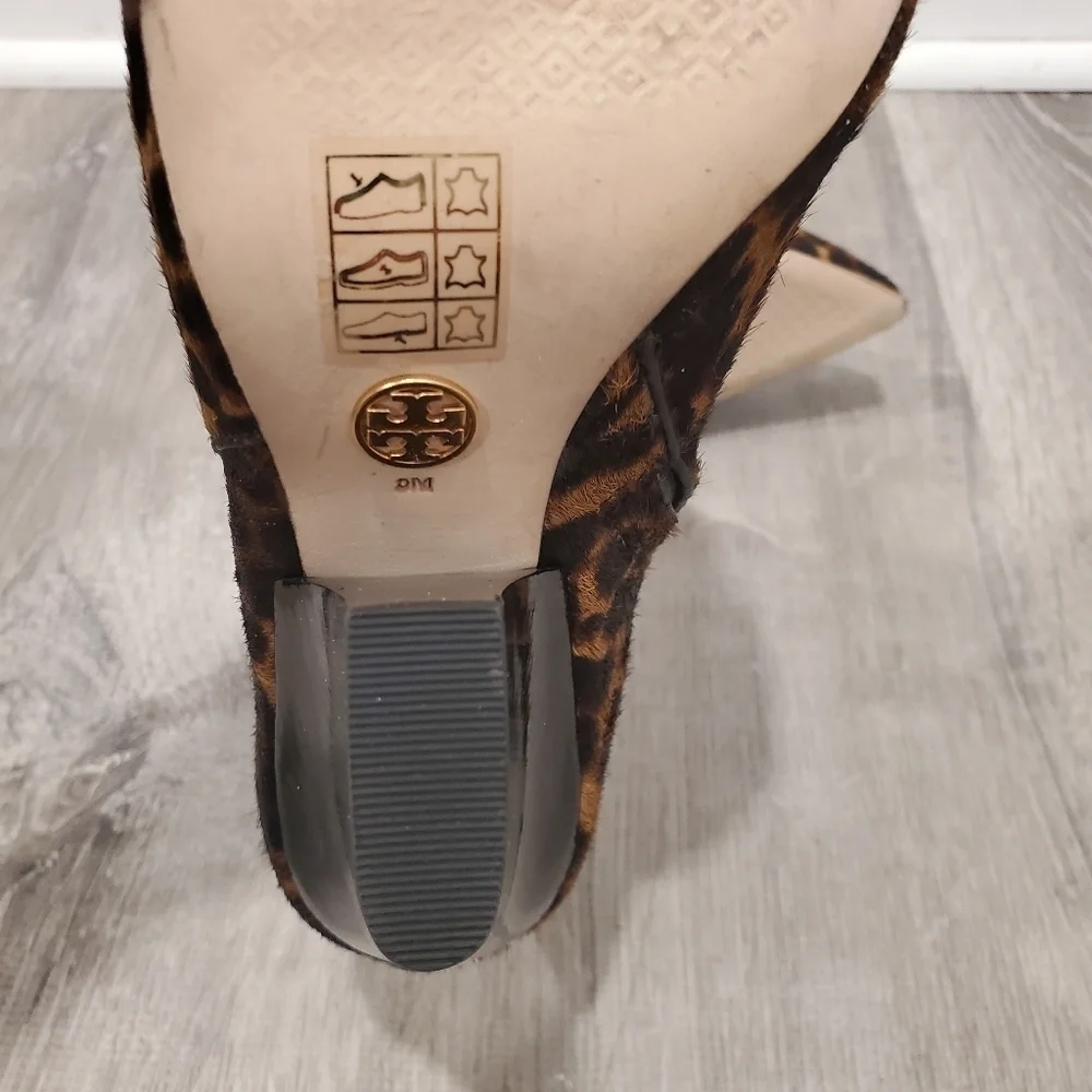 NEW Tory Burch Lila Leopard Pointed Toe Booties